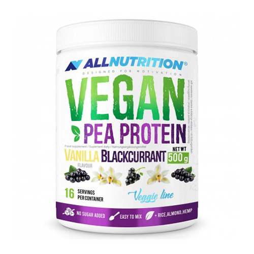 Proteine di pisello vegane – vaniglia, ribes nero, 500 g