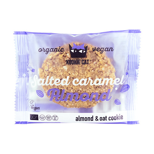 BIO biscotto Kookie Cat – caramello salato & mandorle, 50 g