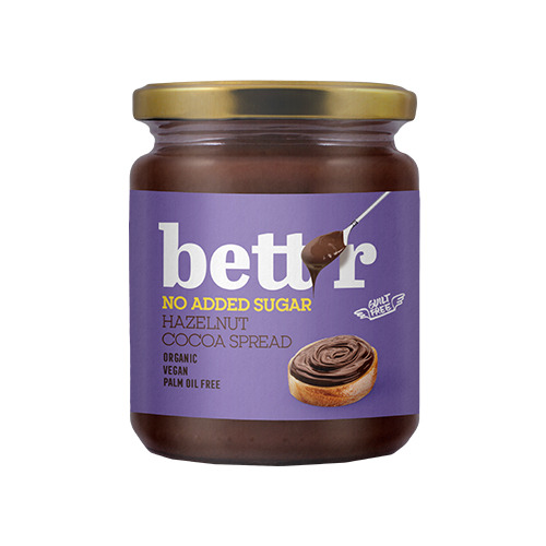BIO crema spalmabile cioccolato&nocciole con eritritolo, 250 g
