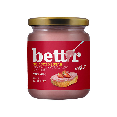BIO crema spalmabile anacardi e fragole con eritritolo, 250 g