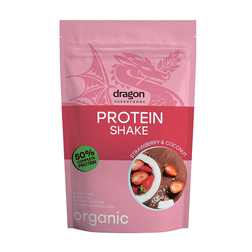 Frullato proteico BIO, al gusto di fragola + cocco, 450 g