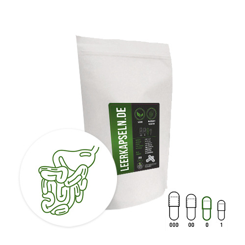 Capsule vuote 0 - gastroresistenti, vegane, 200 pezzi 