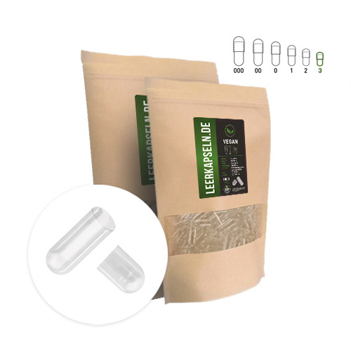 Capsule vuote 3 – aperte, vegane, 1000 pezzi