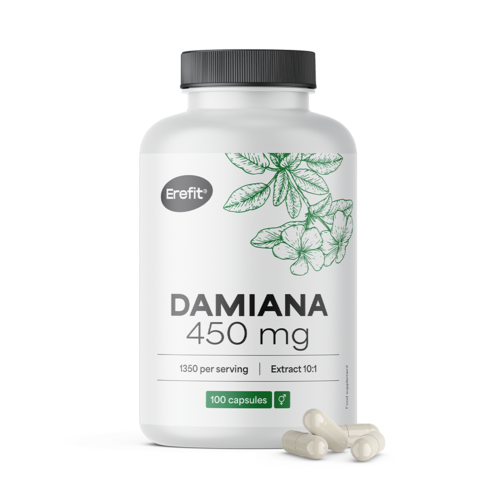 Damiana 450 mg - estratto 10:1, 100 capsule
