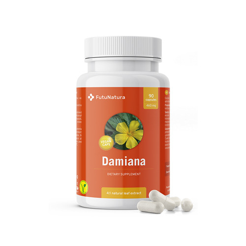 Damiana 460 mg - libido e potenza sessuale, 90 capsule