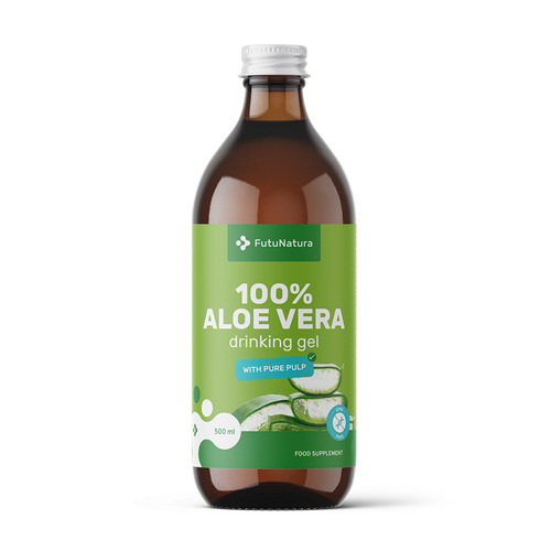 100% succo di aloe vera con pezzi di polpa, 500 ml