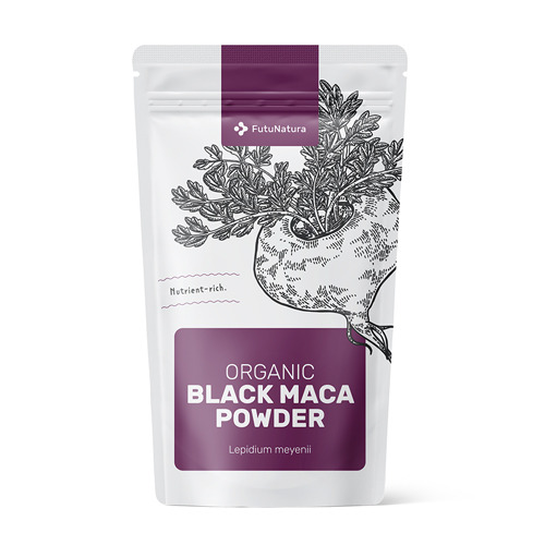 BIO Maca nera in polvere - potenza sessuale maschile, 500 g