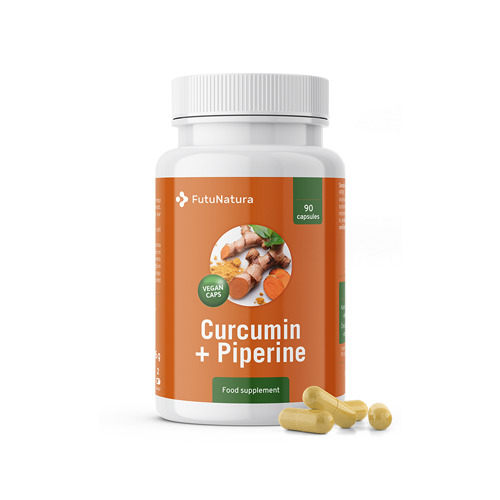 Curcumina + piperina 500 mg, antiossidante, 90 capsule