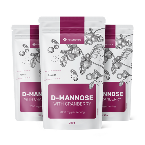 3x D-mannosio con mirtillo rosso, totale 750 g