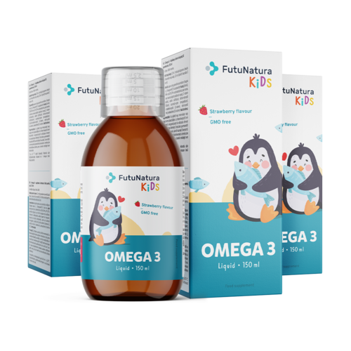 3x OMEGA 3 – Integratore in forma liquida per bambini, totale 450 ml