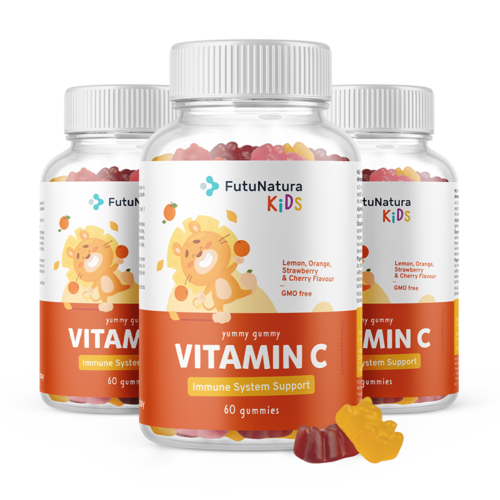 3x VITAMINA C – Caramelle gommose per bambini, totale 180 caramelle gommose