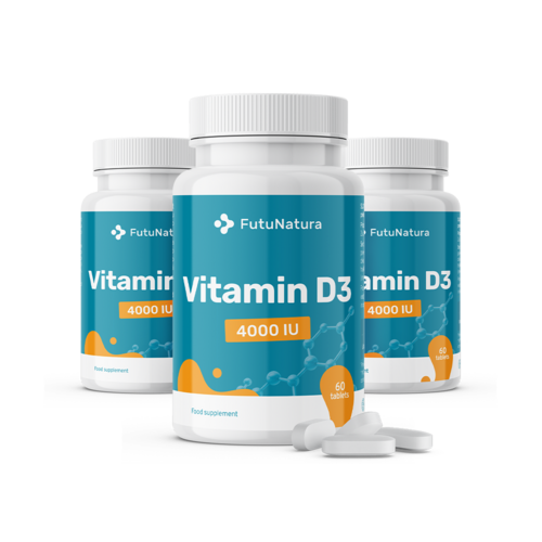 3x Vitamina D3, 4000 IU, totale 180 compresse