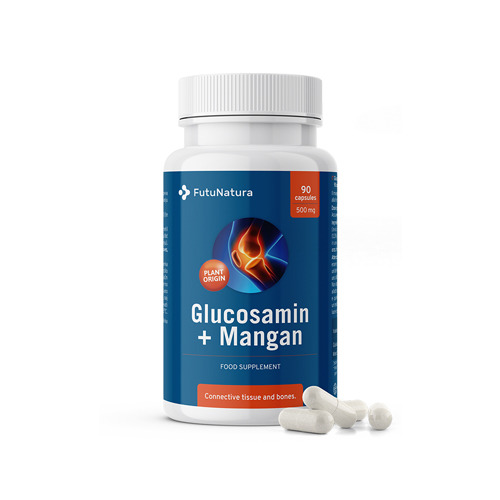Glucosamina + Manganese 500 mg, artrite e artrosi, 90 capsule