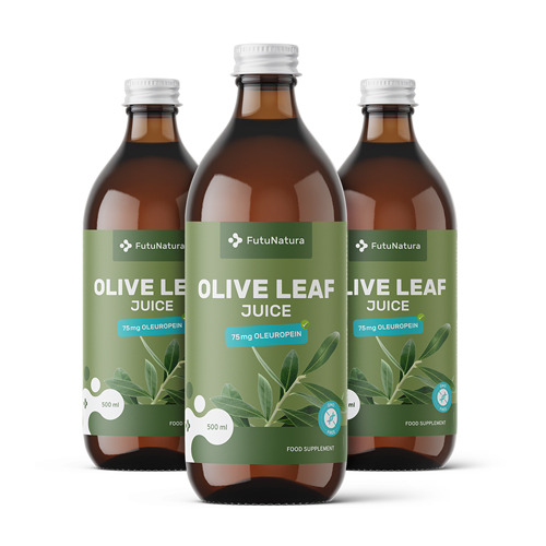 3x Succo di foglie di olivo, totale 1500 ml