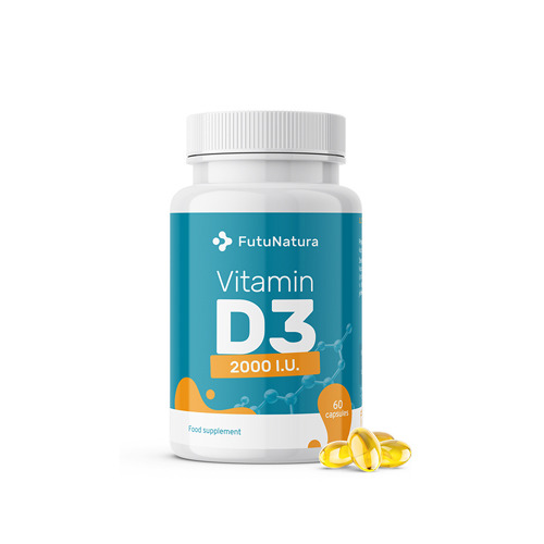 Vitamina D3, 2000 IU - sistema immunitario, 60 capsule