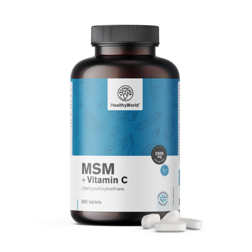 MSM 2000 mg – con vitamina C, 365 compresse