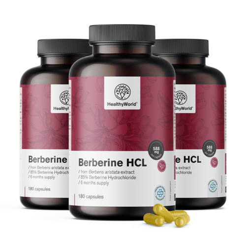 3x Berberina HCL 500 mg, totale 540 capsule
