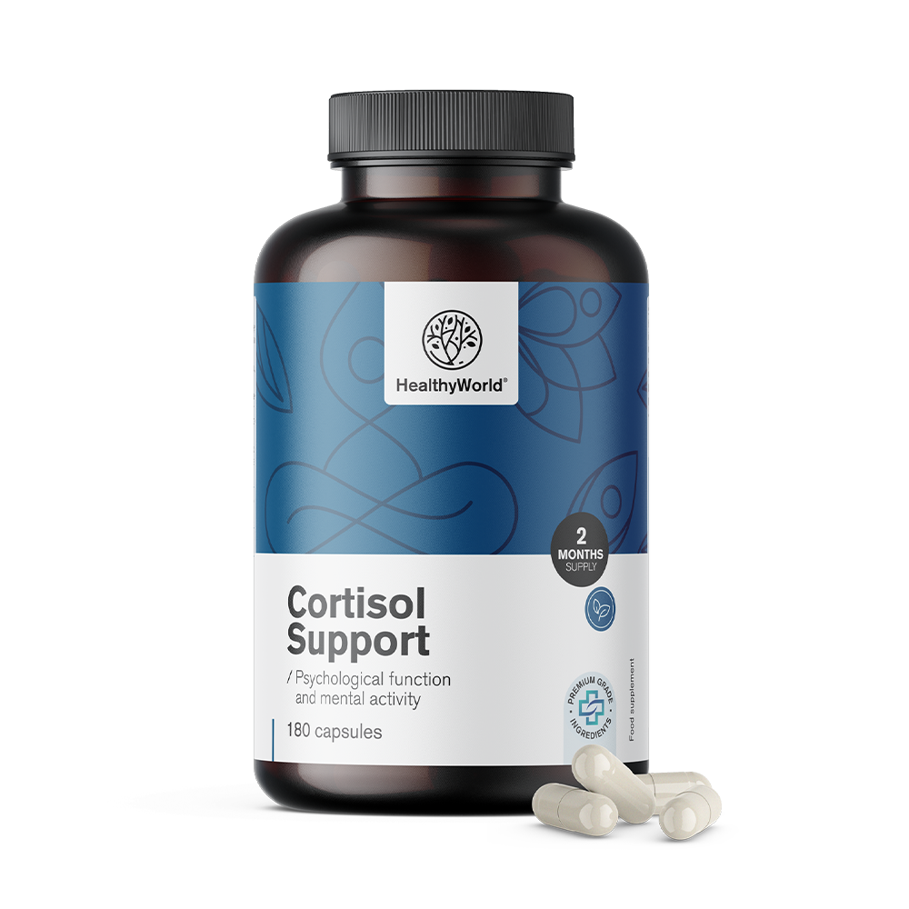 Cortisol Support capsule per il supporto delle funzioni cognitive.