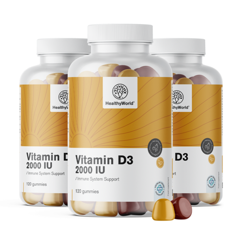 3x Vitamina D3 2000 U.I., totale 360 caramelle gommose