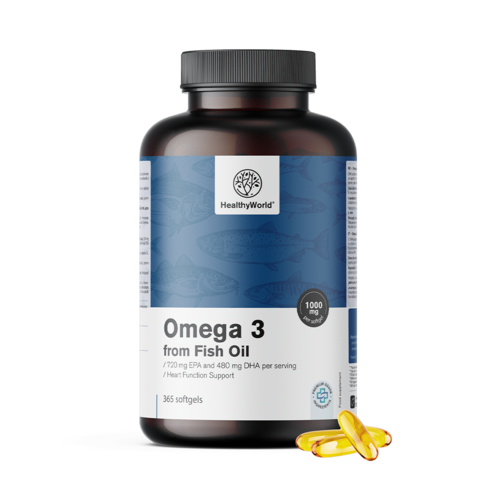 Omega-3 1000 mg – da olio di pesce, 365 capsule molli