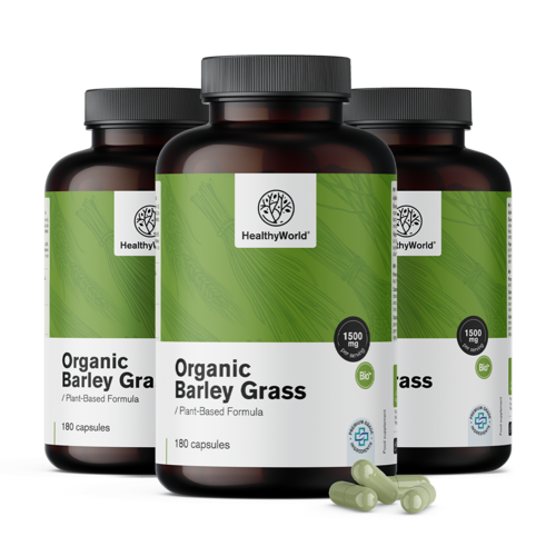 3x Erba d'orzo 1500 mg, totale 540 capsule