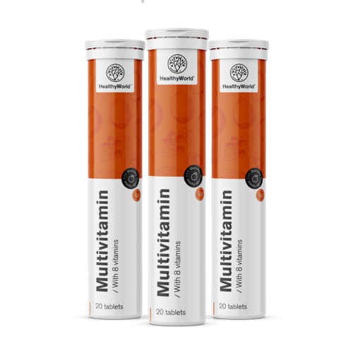 3x Multivitamine – compresse effervescenti, totale 60 compresse effervescenti