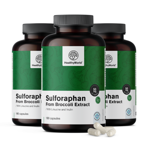 3x Sulforafano - dall'estratto di broccoli 50 mg, totale 540 capsule