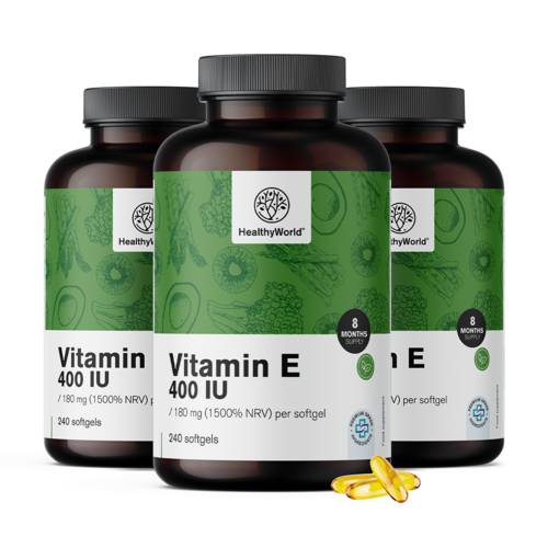 3x Vitamina E 400 U.I., totale 270 capsule molli