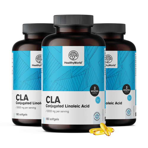 3x CLA 3000 mg – acido linoleico coniugato, totale 540 capsule molli