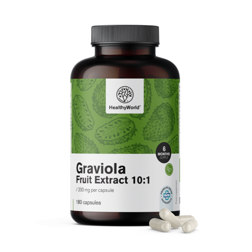 Graviola 200 mg – estratto 10:1, 180 capsule
