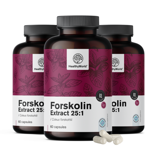 3x Forskolina – dall'estratto di ortica indiana 20 mg, totale 180 capsule