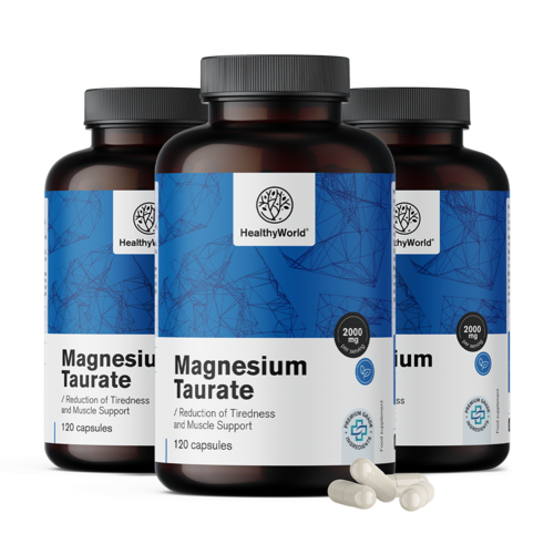 3x Magnesio taurato 2000 mg, totale 360 capsule