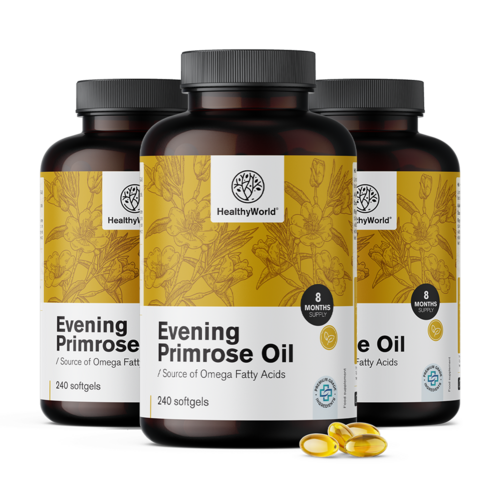 3x Olio di enotera 1000 mg, totale 720 capsule molli