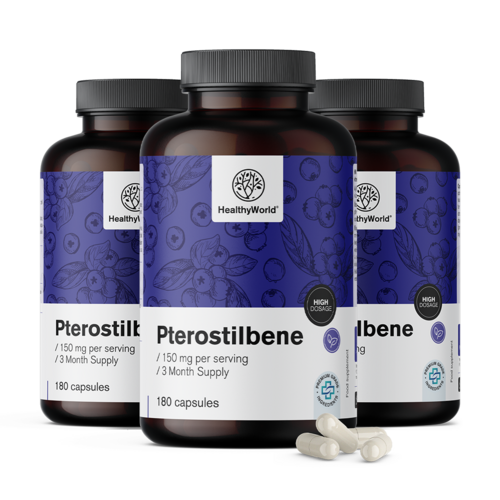 3x Pterostilbene 150 mg, totale 540 capsule