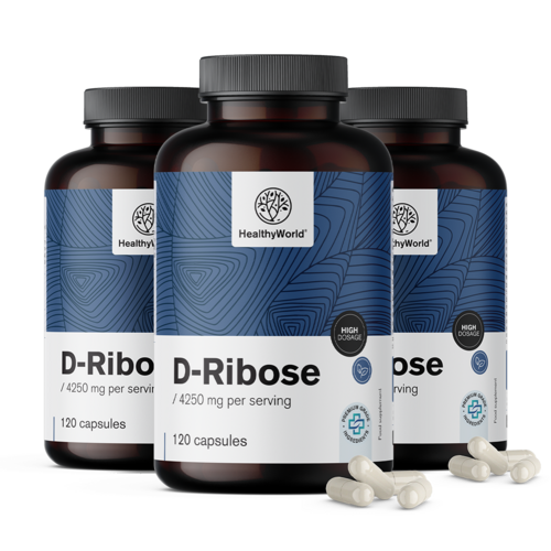 3x D-ribosio 850 mg, totale 360 capsule