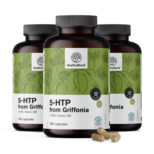3x 5-HTP 150 mg - Griffonia Simplicifolia, totale 540 capsule