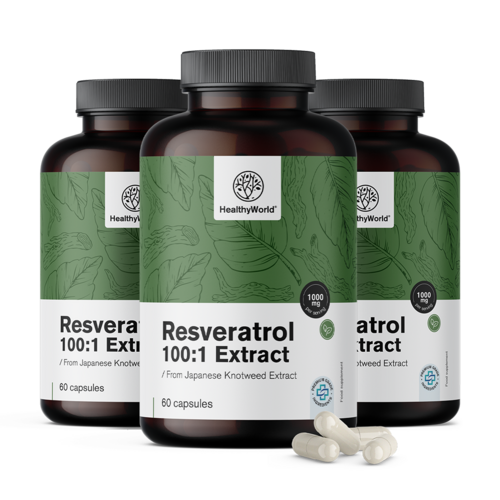 3x Resveratrolo 1000 mg – estratto 100:1, totale 180 capsule
