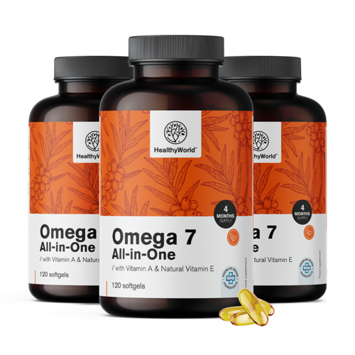 3x Omega-7 All-in-One, totale 360 capsule molli
