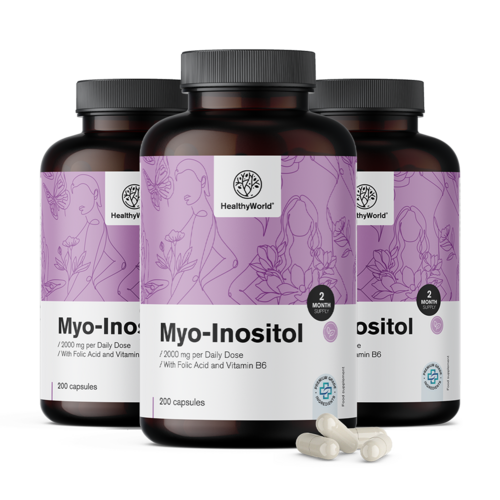 3x Mio-inositolo 2000 mg, totale 600 capsule
