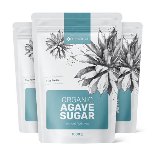3x BIO Zucchero di agave in polvere, totale 3000 g