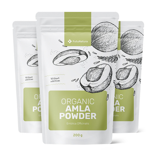 3x BIO Amla in polvere, totale 600 g