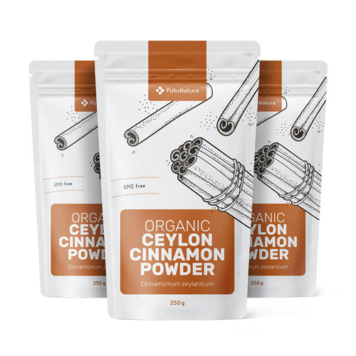 3x BIO Cannella di Ceylon in polvere, totale 750 g