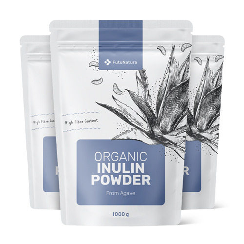3x BIO Inulina di agave in polvere – prebiotico, totale 3000 g