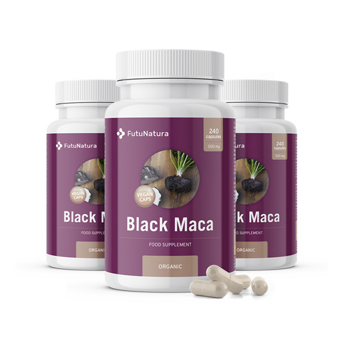 3x BIO Maca nera, 720 capsule