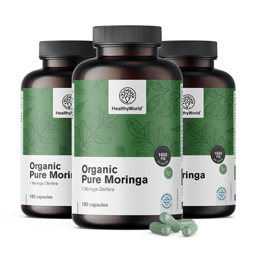 3x BIO Moringa 1650 mg, totale 540 capsule