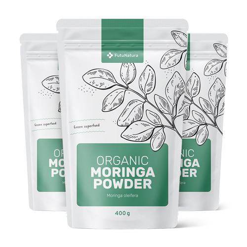 3x BIO Moringa in polvere, totale 1200 g