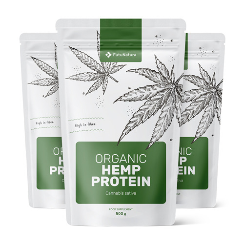 3x BIO Proteine di canapa, totale 1500 g