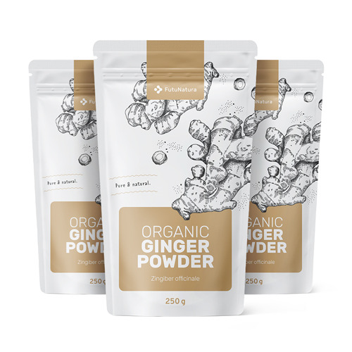 3x BIO Zenzero in polvere, totale 750 g