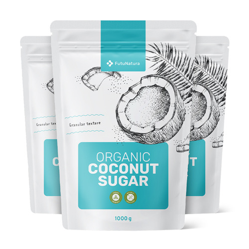 3x BIO Zucchero di cocco, totale 3000 g