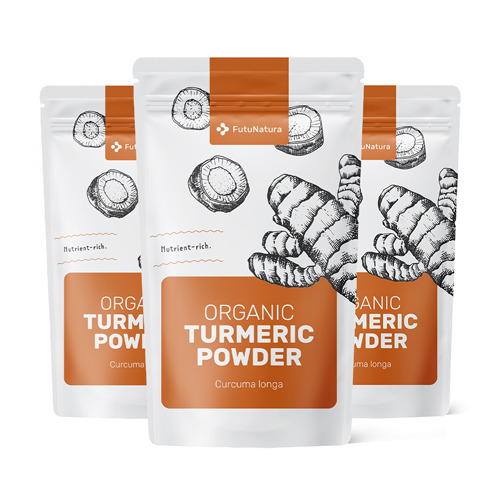 3x BIO Curcuma in polvere, totale 750 g
